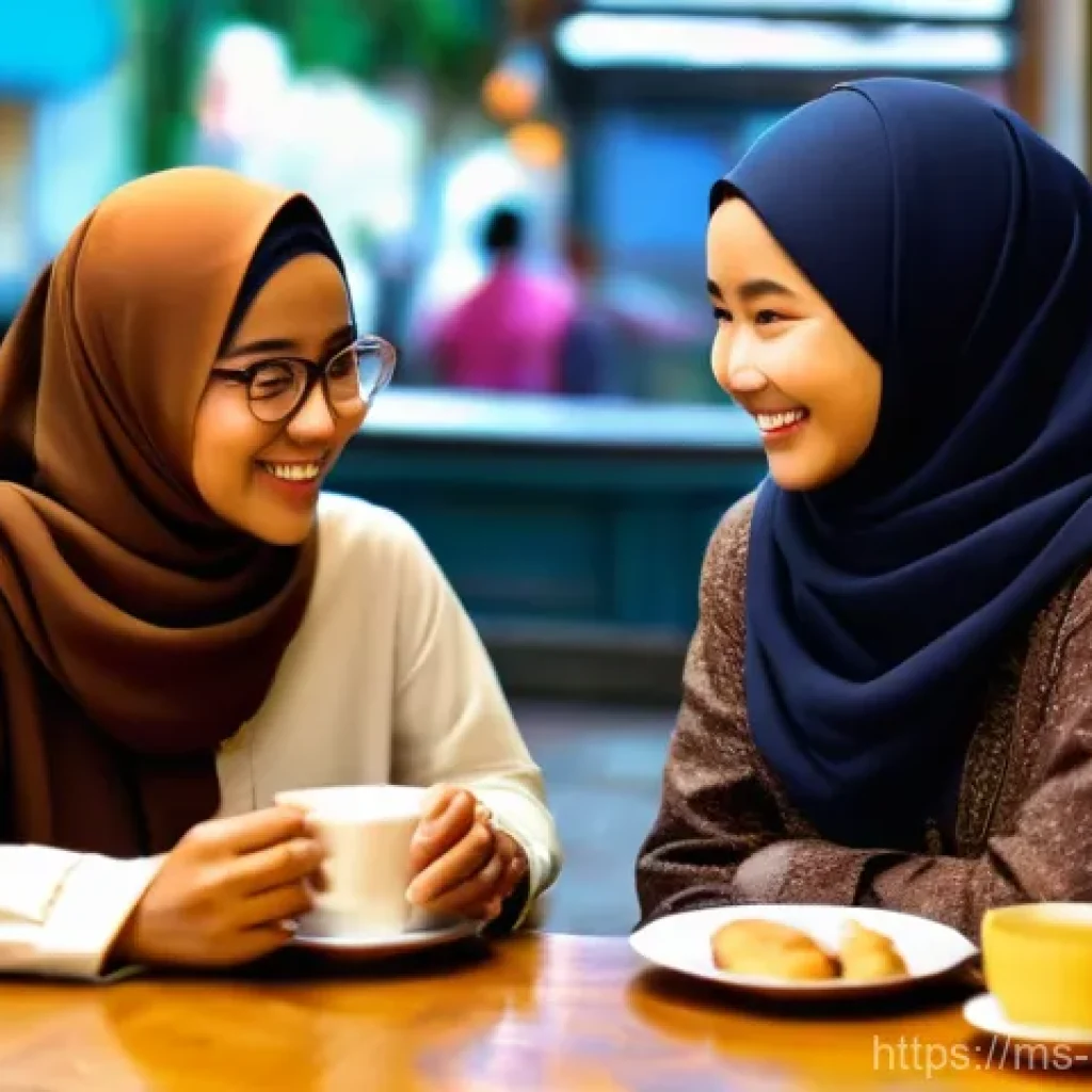 행복한 대화의 기술 - **Prompt 1: Heartfelt Malaysian Teh Tarik Conversation**
"A cozy, brightly lit scene inside a tr...